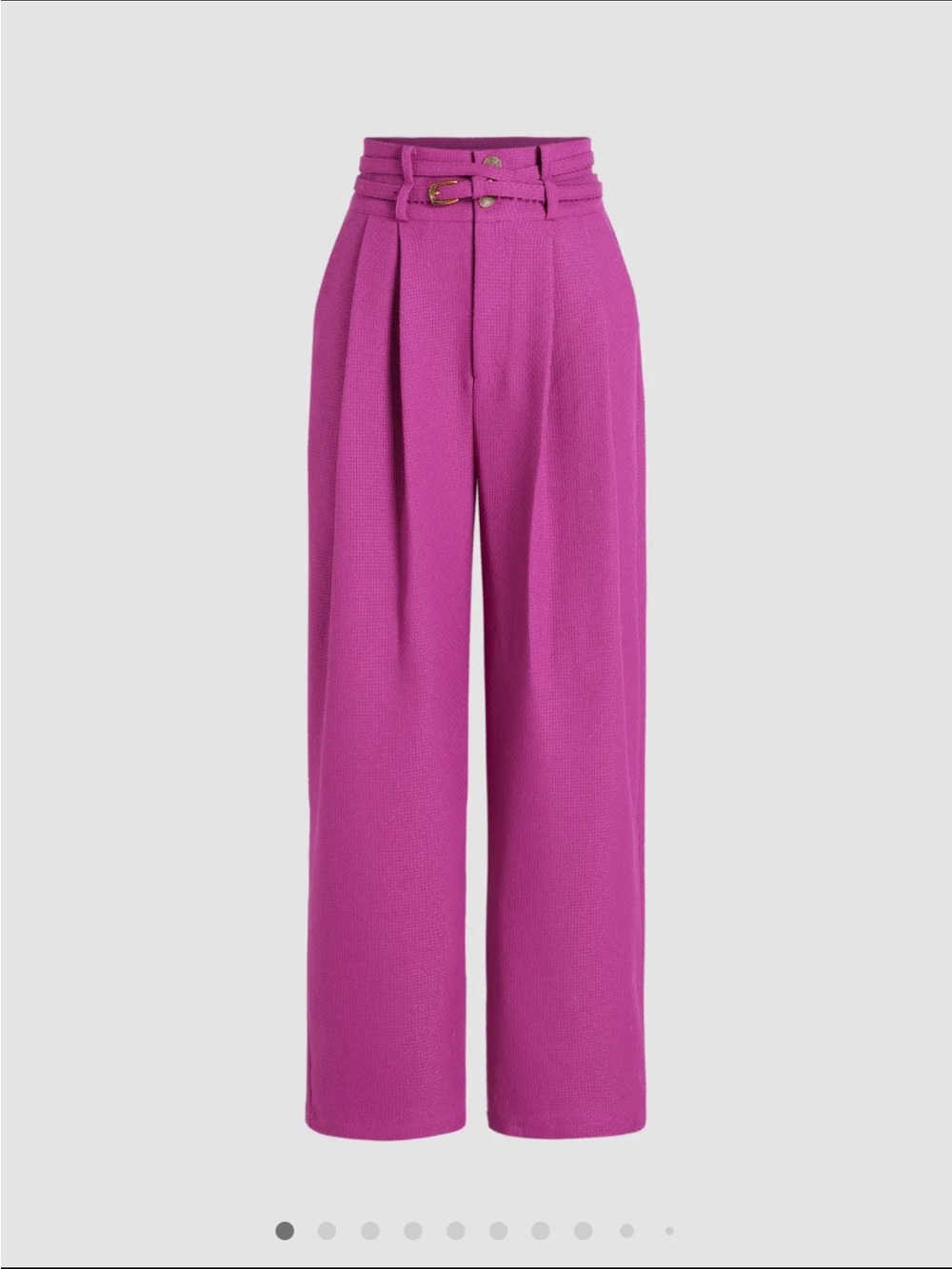 CIDER High-Waist Wide-Leg Pants in Magenta